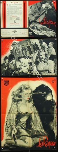 9r332 DECOY French program '46 super sexy bad girl Jean Gillie with gun, film noir!