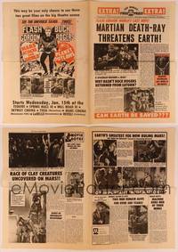 9r086 MARS ATTACKS THE WORLD/PLANET OUTLAWS herald '74 Buster Crabbe as both sci-fi heroes!