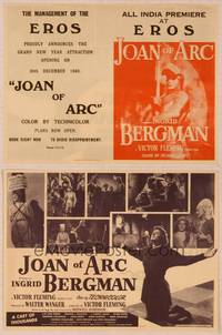 9r102 JOAN OF ARC herald '48 classic, Ingrid Bergman in full armor on horse with sword!