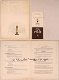 9r023 37TH ANNUAL ACADEMY AWARDS program + ballot '65 given to those who attended the ceremony!