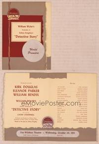 9r389 DETECTIVE STORY program '51 William Wyler, Kirk Douglas can't forgive Eleanor Parker!