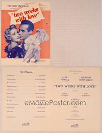 9r469 TWO WEEKS WITH LOVE program '50 romantic close up of sexy Jane Powell & Ricardo Montalban!