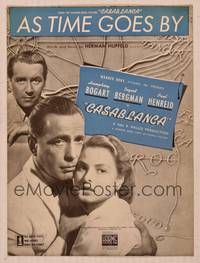 9r219 CASABLANCA sheet music '42 Humphrey Bogart, Ingrid Bergman, Michael Curtiz, As Time Goes By!