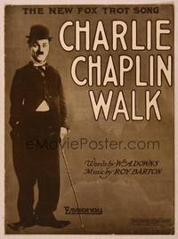 9r220 CHARLIE CHAPLIN WALK sheet music '15 great image of the great comedian in tramp suit!