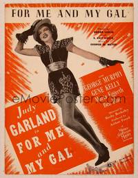 9r244 FOR ME & MY GAL sheet music '42 great full-length image of Judy Garland in sexy outfit!