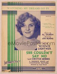 9r292 SHE COULDN'T SAY NO sheet music '30 great close portrait of pretty Winnie Lightner!