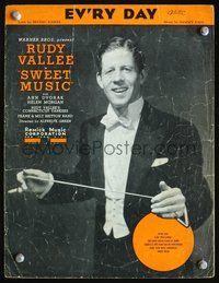 9r302 SWEET MUSIC sheet music '35 great close portrait of Rudy Vallee in tuxedo!