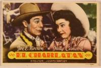9r167 CHATTERBOX Spanish herald '43 close up of cowboy Joe E. Brown & cowgirl Judy Canova!