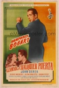 9r182 KNOCK ON ANY DOOR Spanish herald '49 Humphrey Bogart, John Derek, directed by Nicholas Ray!