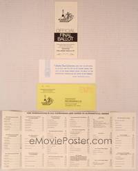 9r025 45TH ANNUAL ACADEMY AWARDS official final ballot '73 given to those who attended ceremony!