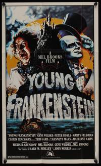 9r037 YOUNG FRANKENSTEIN special 12x20 '81 Mel Brooks, art of Gene Wilder, Boyle & Marty Feldman!