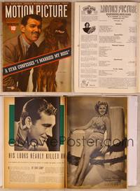 9s039 MOTION PICTURE magazine September 1941, portrait of Clark Gable with his Irish Setter dog!