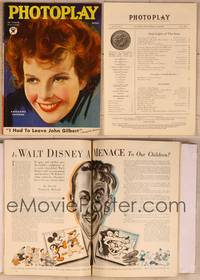 9s029 PHOTOPLAY magazine April 1934, art portrait of smiling Katharine Hepburn by Earl Christy!