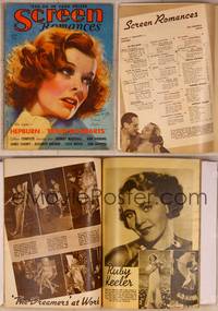 9s071 SCREEN ROMANCES magazine July 1935, wondferful art of Katharine Hepburn by Earl Christy!
