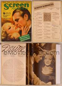 9s072 SCREEN ROMANCES magazine March 1936, art of Marlene Dietrich & Gary Cooper from Desire!