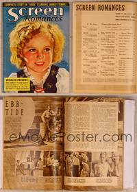 9s076 SCREEN ROMANCES magazine November 1937, wonderful art of Shirley Temple by Earl Christy!