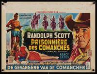 9t352 COMANCHE STATION Belgian '61 art of Randolph Scott & Nancy Gates, directed by Boetticher!