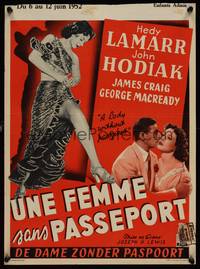 9t390 LADY WITHOUT PASSPORT Belgian '52 sexiest barely-clad Hedy Lamarr in harem girl costume!