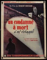 9t397 MAN ESCAPED Belgian '56 directed by Robert Bresson, art of WWII Resistance prison escape!