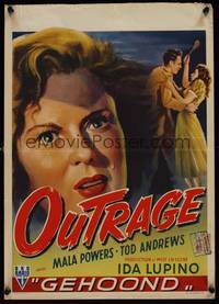 9t410 OUTRAGE Belgian '50 Mala Powers is a victim of attack, directed by Ida Lupino!