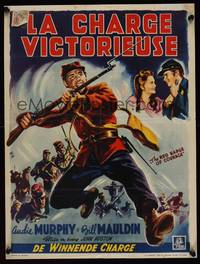 9t416 RED BADGE OF COURAGE Belgian '51 Wik art of Audie Murphy, from Stephen Crane Civil War novel