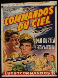 9t428 SKY COMMANDO Belgian '53 cool art of Korean War pilot Dan Duryea!
