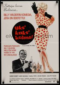 9t006 ONE, TWO ,THREE Finnish '87 Billy Wilder, James Cagney, different art of Pamela Tiffin!