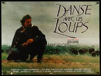 9t592 DANCES WITH WOLVES French 23x32 '91 Kevin Costner & Native American Indians!