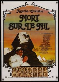 9t593 DEATH ON THE NILE French 23x32 '78 Peter Ustinov, Agatha Christie, Boumendil/Ferracci art!