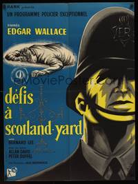 9t595 CLUE OF THE TWISTED CANDLE French 23x31 '60 Bernard Lee, written by Edgar Wallace!