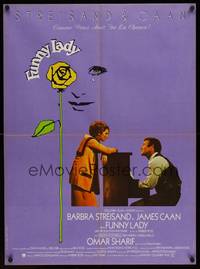 9t606 FUNNY LADY French 23x31 '75 Barbra Streisand watches James Caan play piano!