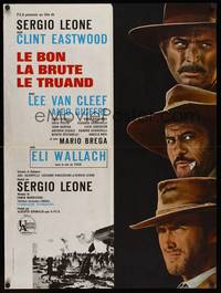 9t608 GOOD, THE BAD & THE UGLY French 23x31 R70s Clint Eastwood, Lee Van Cleef, Sergio Leone!