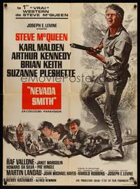 9t625 NEVADA SMITH French 23x31 '66 cool image of Steve McQueen with gun!