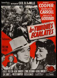 9t626 NORTH WEST MOUNTED POLICE French 23x32 R50s Cecil B. DeMille, Gary Cooper, Madeleine Carroll
