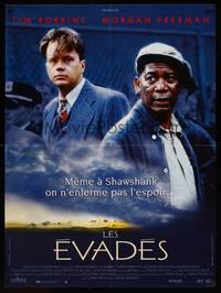 9t637 SHAWSHANK REDEMPTION French 24x32 '94 Tim Robbins, Morgan Freeman, written by Stephen King!