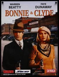 9t473 BONNIE & CLYDE French 16x21 R00 notorious crime duo Warren Beatty & Faye Dunaway!