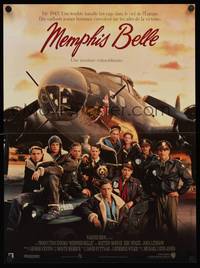 9t533 MEMPHIS BELLE French 16x21 '90 Matt Modine, Sean Astin, cool cast portrait by WWII B-17!