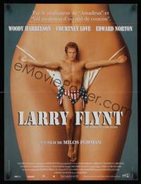 9t539 PEOPLE VS. LARRY FLYNT French 15x21 '96 wild image of Woody Harrelson in the title role!