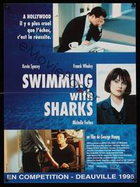 9t559 SWIMMING WITH SHARKS French 15x21 '95 Kevin Spacey, Frank Whaley, Michelle Forbes!