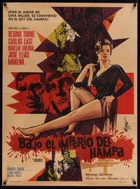 9t066 BAJO EL IMPERIO DEL HAMPA Mexican poster '68 great art of sexy Regina Torne, Carlos East!