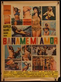 9t067 BANAME MI AMOR Mexican poster '68 Emily Cranz, Amedee Chabot, lots of pictures of sexy girls