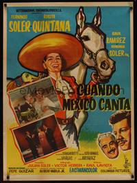 9t073 CUANDO MEXICO CANTA Mexican poster '58 Fernando Soler, Rosita Quintana!