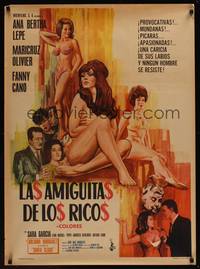 9t103 LAS AMIGUITAS DE LOS RICOS Mexican poster '67 artwork of sexy Ana Bertha Lepe!