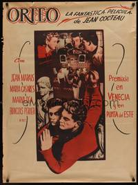 9t113 ORPHEUS Mexican poster '49 Jean Cocteau's Orphee, Jean Marais!