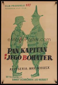 9t189 CAPTAIN & HIS HERO Polish 23x33 '57 Der Hauptmann und sein Held, cool Anczykowski art!