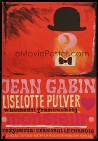 9t217 MONSIEUR Polish 23x33 '67 Jean Gabin, French comedy, Baczewska artwork!