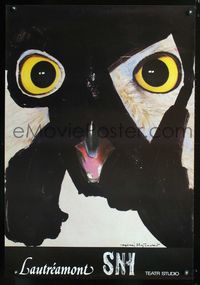 9t149 LAUTREAMONT SNY Polish 26x38 '92 strange Majewski artwork of owl!