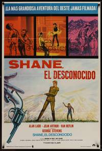 9t011 SHANE South American R70s most classic western, Alan Ladd, Jean Arthur, Van Heflin!