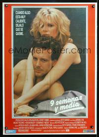 9t232 9 1/2 WEEKS Spanish '86 close-up of Mickey Rourke & Kim Basinger!