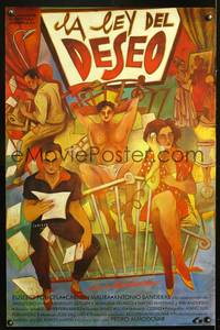 9t288 LAW OF DESIRE Spanish '87 Pedro Almodovar's La ley del deseo, Antonio Banderas, Ceesepe art!